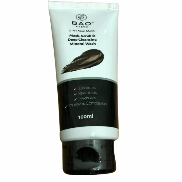 Black Afican Organics 3 in 1 Mask, Scrub & Deep Cleansin Mineral Wash