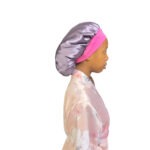 Dubis Adult  double layer  Satin Bonnet Purple