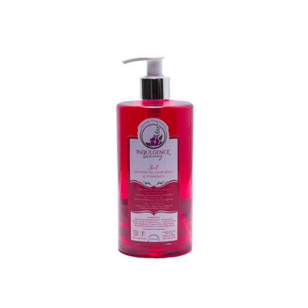 Indulgence Luxury 3 in 1 Wash: Shower gel, hand wash, bubble bath Strawberry & Pomegranate 500ml