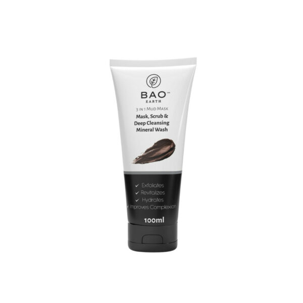 Black African Organics 3 in 1 Mask, Scrub & Deep Cleansin Mineral Wash