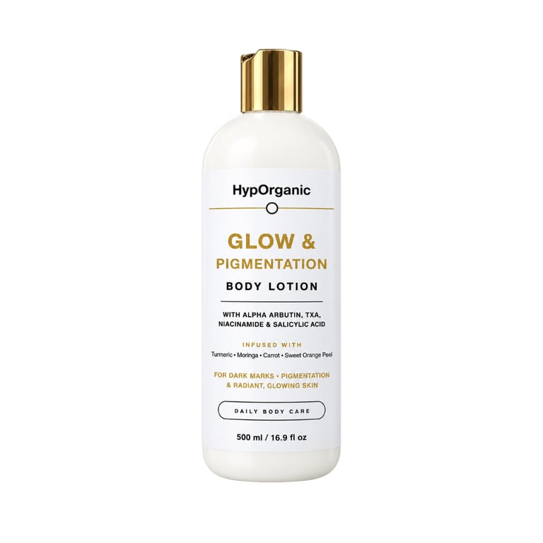 download-15.jpg HypOrganic Glow & Pigmentation Body Lotion with Alpha Arbutin, TXA, Niacinamide & Salicylic Acid 500ml - Image 1